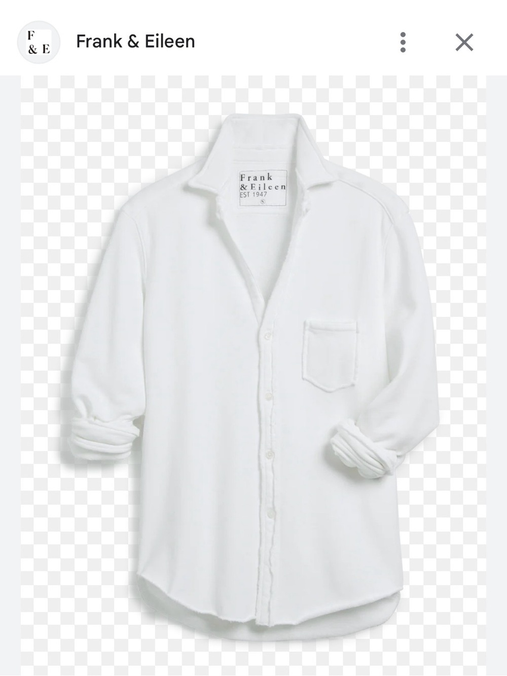 Frank & Eileen Crisp White Relaxed Button-Down Shirt-Shacket/Sweatshirt-NWOT